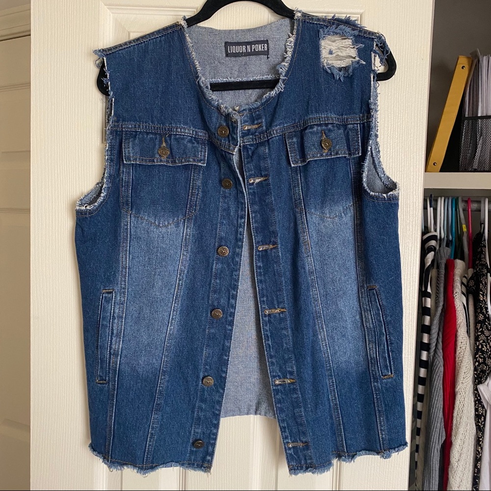 H&M Denim Vest - Distressed